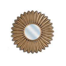 Mayco Indian Antique Gold Sunflower Shape Metal Decorative Wall Mirror